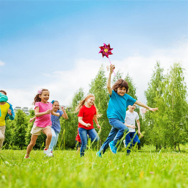 50pcs Plastic Windmill Pinwheel Wind Spinner Kids Toy Lawn Garden Party Decor AU
