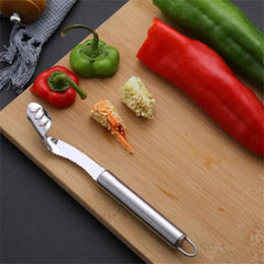 2in1 Pepper Chili Corer Jalapeno Seed Remover Twist Cutter Tool Stainless Steel