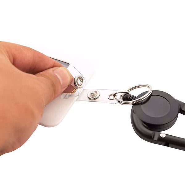 2PCS Retractable Badge Holder Security ID Pull Key Tag Clip Doctor Card Holders