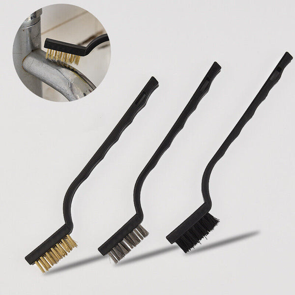30x Stainless Steel Nylon Brass Scrub Brushes Metal Remover Mini Wire Brush Set