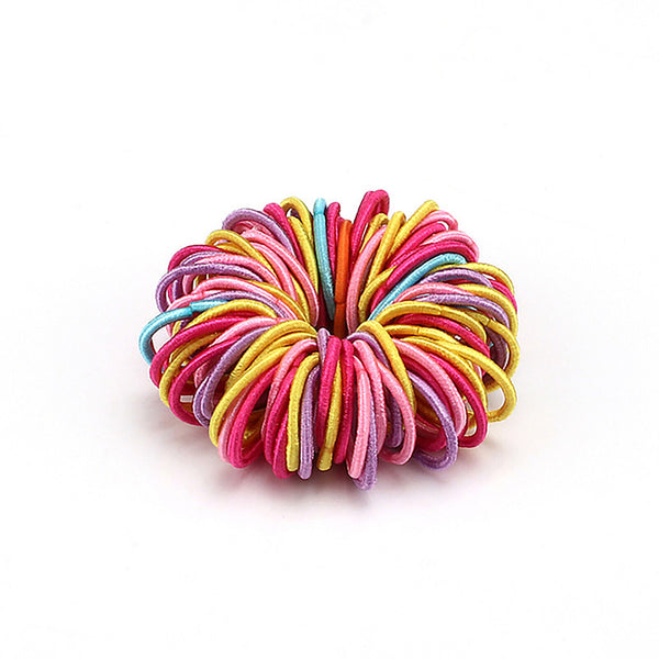 UP 1000PCS Hair Ties Elastic Band Snagless Ponytail Tie School Bubbles Colourful