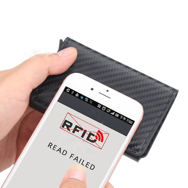 Men RFID Blocking Leather Trifold Credit Cards ID Holder Money Clip Wallet Purse