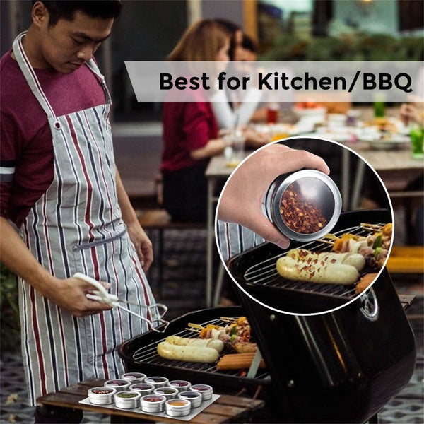 12/24X Kitchen Spice Jars Pot Holders Storages Stainless Steel Glass Plastic AUS