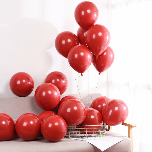 up to 50 pcs Ruby Red Balloons Pastel Candy Balloon Birthday Party Wedding 25 cm