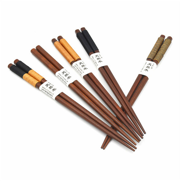 6Pairs Handmade Wooden Chopsticks Classic Japanese Natural Chestnut Wood Gift AU