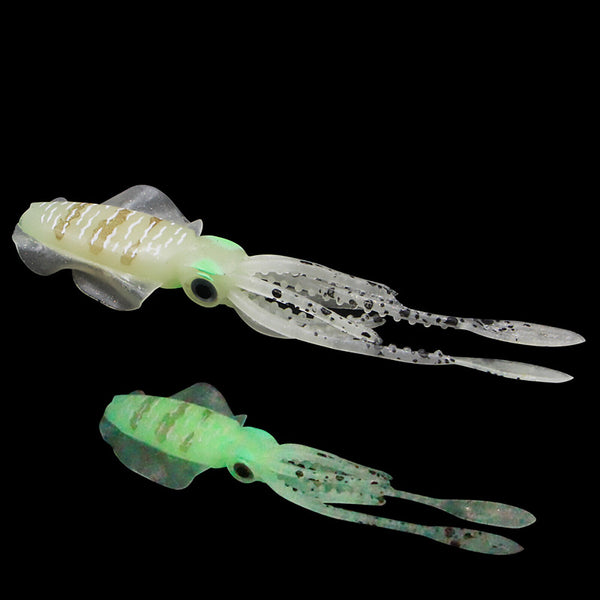 5PCS 95mm Lumo Squid Soft Plastic Fishing Lure Snapper Inchiku Assist Glow Baits
