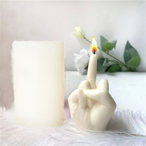 2X 3D Gesture Candle Mold DIY Aromatherapy Candle Making Plaster Silicone Moulds