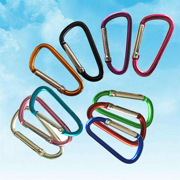 10/20X Aluminum Coloured Carabiner Snap Hook Clip Key chain Key ring Clips Clasp