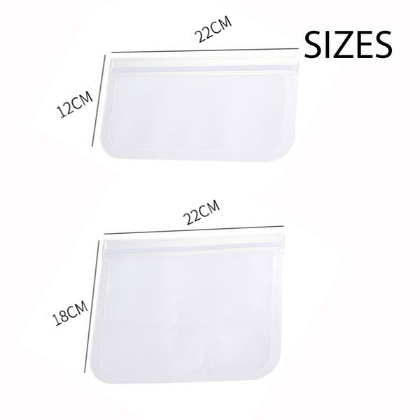 10-40PCS PEVA Silicone Food Storage Bags Reusable Zip Lock Pouch Fresh Sealer AU