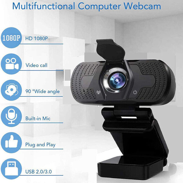1080P Webcam Full HD USB 2.0 For PC Desktop Laptop Web Camera with Microphone AU