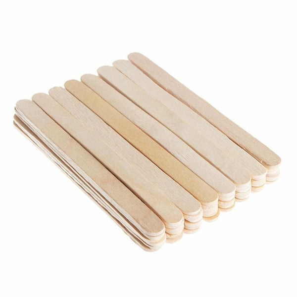 50/100x  Wooden Craft Sticks Paddle Pop Ice Lolly Ice Cream Stick Coffee Stirrer