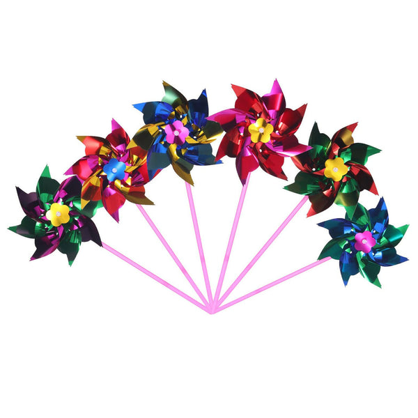 50pcs Plastic Windmill Pinwheel Wind Spinner Kids Toy Lawn Garden Party Decor AU