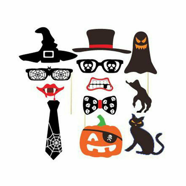 26PCS Halloween Photo Booth Props Mustache Lip Stick Wedding Party Decorations - Lets Party