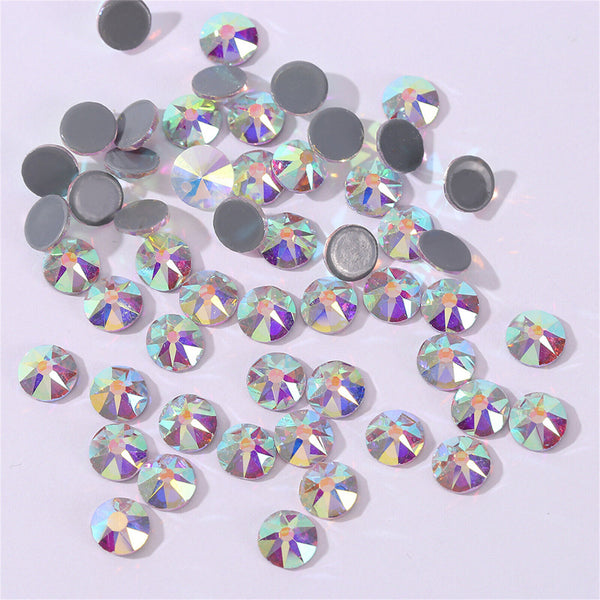 UP 1500X  Nail Art Rhinestones Crystal Gems Glitter Round Beads 3D Tips DIY Deco