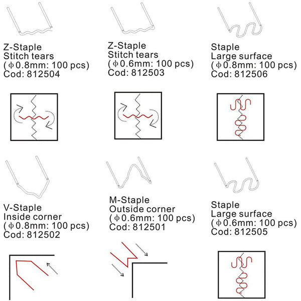 1200pcs Steel Hot Stapler Staples Repair Tools Kit For Plastic Welder Car Bumper