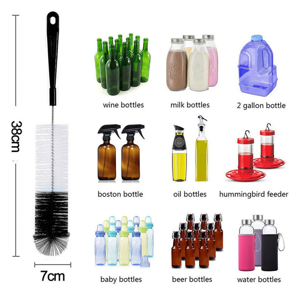 8PCS Nylon Straw Brush Set Cleaner Bottle Glass Tube Pipe Small Long Cleaning AU