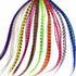 50pcs Grizzly Synthetic Feather Straight Hair Extensions 40cm With 50 Beads Set