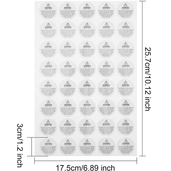 1000X 30mm Candle Warning Sticker Generic Warning Sticker Burning Warning Label - Lets Party