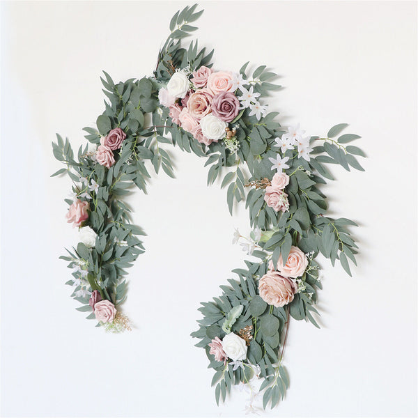 Artificial Flower Swag Arch Decor for Wedding Reception Backdrop Table Pink DIY