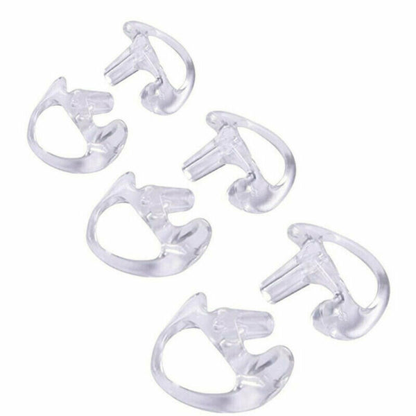 3 Pair Two Ways Radio Ear Mold Earpiece Insert Acoustic Tube Replacement Earbud