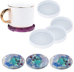 Coaster Mould 4pk – Round Silicone Resin Casting Moulds for DIY Craft