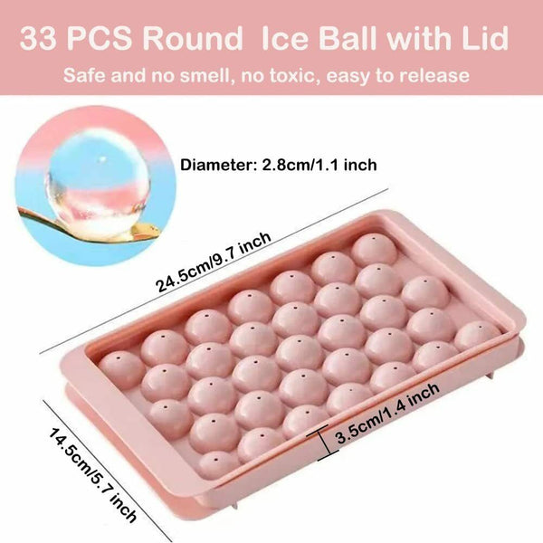 33 Grids Ball Maker Round Ball Sphere Whiskey Ice Cube Mould Tray for Freezer AU
