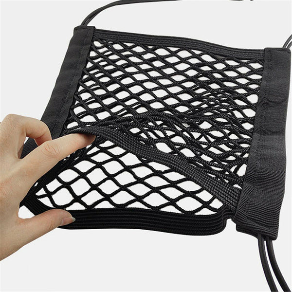 Universal Car Seat Elastic Mesh Net Trunk Cargo Luggage Storage Bag Holder Black