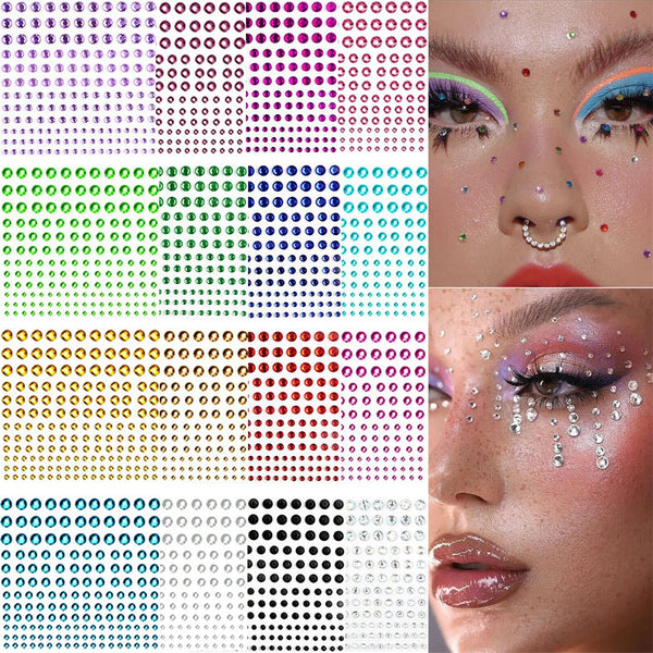 6PCS Face Gems Tattoo Eye Jewels Body Crystal Make Up Sticker Diamond Pearls