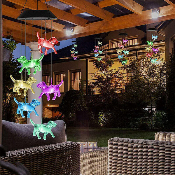 Colour Changing Wind Chimes LED Light Hanging Decor Outdoor Solar Powered Garden