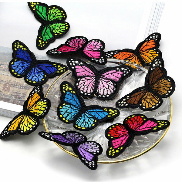 10pcs Butterfly Embroidered Cloth Iron On Patch Sew Motif Applique Craft