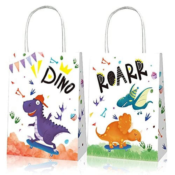 12PCS Dinosaur Paper Loot Lolly Gift Bag Party Supplies Kids Birthday Favour