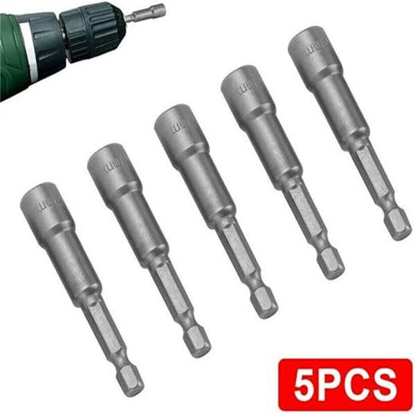 5PCS 8mm Magnetic Tech Screw Driver Tek Bit Drill Nut Setter Roofing Cladding AU