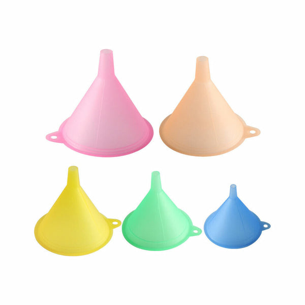 5Pcs Medium Liquid Plastic Funnel kitchen Funnel Set Variety Large Small