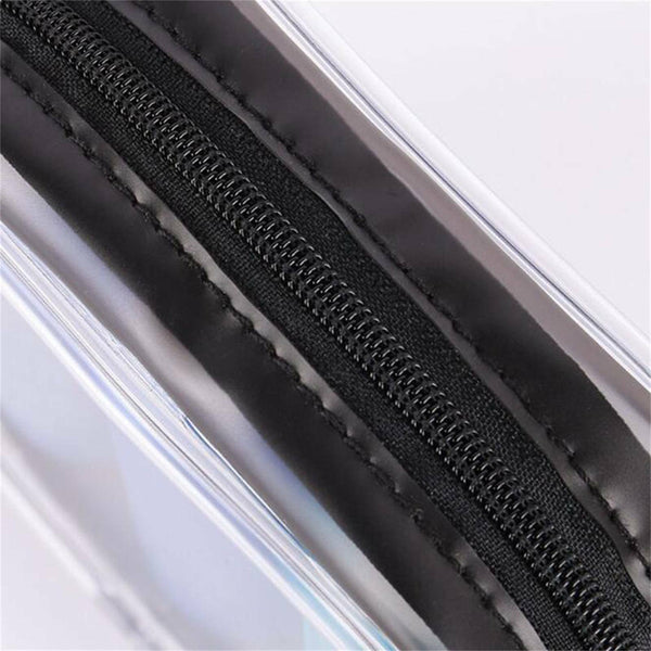 4Pcs PVC Toiletry Bag Clear Transparent Plastic Travel Cosmetic Make Up Zipper A