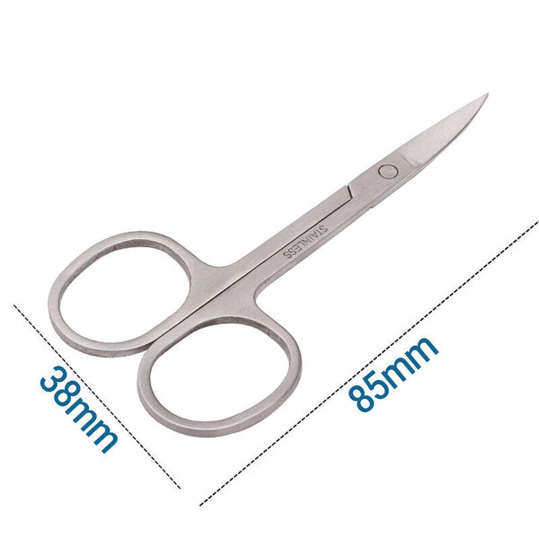 10x Stainless Steel Manicure Eyebrow Nose Eyelash Cuticle Scissors Curved Tools