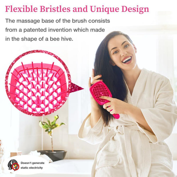 Detangling Hair Brush Remove Tangle Detangle Massage Hollow Comb For All Hair