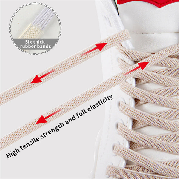 No Tie Flat Lock Elastic Shoelaces Shoe Laces Lazy Laces Sneakers Kids Adults AU