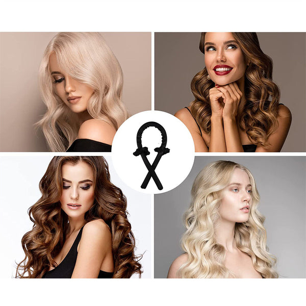 2/4Sets Heatless Curling Rod Headband Curling Ribbon Hair Rollers Lazy Curler AU