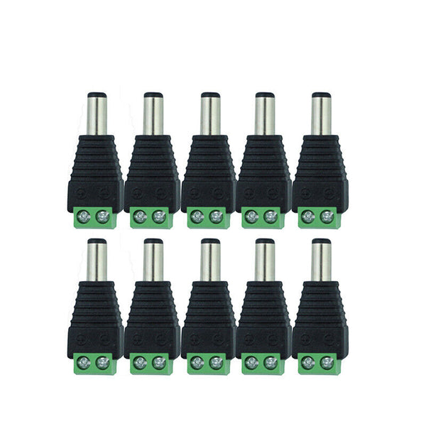 10pcs 12V DC Power CCTV Camera Male Connector Adapter Plug Jack Socket Cable AU