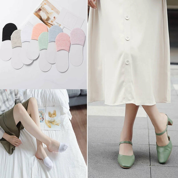 Women Half Foot Toe Cover Solid Socks Invisible Summer Breathable Casual