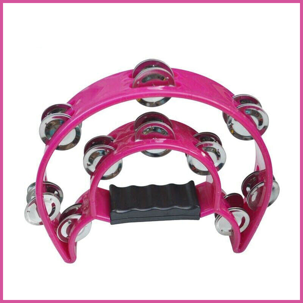 Double Half Moon Tambourine Musical Percussion Instrument Bell Beat Drum ABS AU