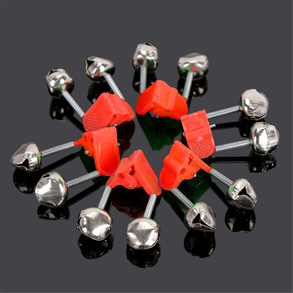 20PCS Red Hot Plastic Clip Double Rod Bite Alarm Fishing Biteoutdoor Bell Rings