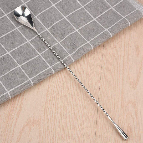 Stainless Steel Bar Wine Cocktail Mixing Twist Spoon Long Handle Drink Stirring