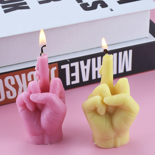2X 3D Gesture Candle Mold DIY Aromatherapy Candle Making Plaster Silicone Moulds