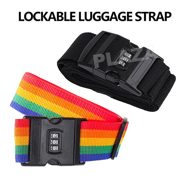 Suitcase Secure Lock Safe Nylon Packing Belt Luggage Strap Code Password Travel - Lets Party