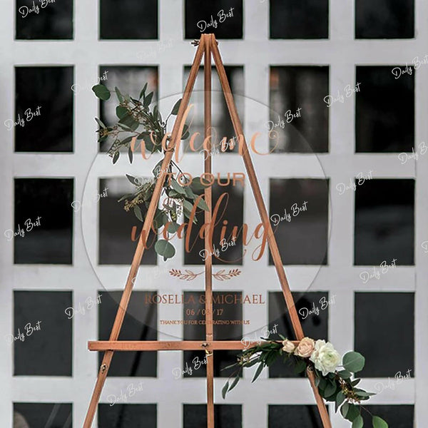 80cm Round Acrylic Board Wedding Welcome Sign Circle Baby Shower Engagement AU
