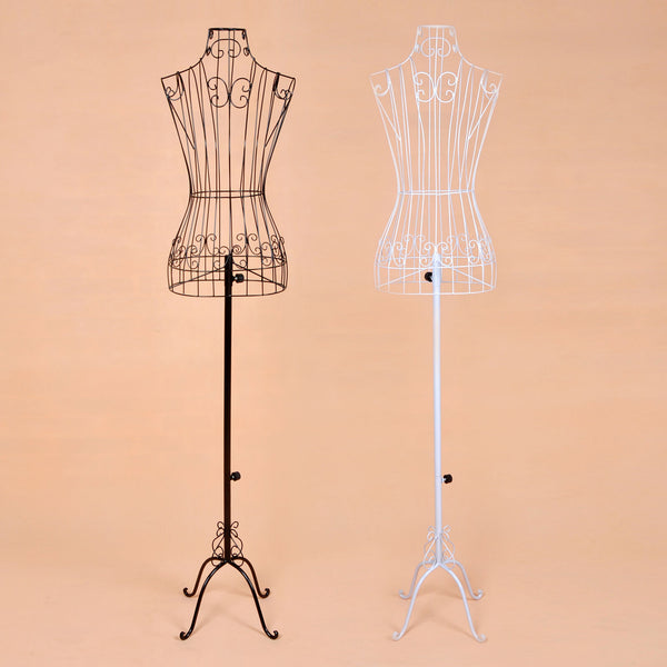 1 Black Female Metal Mannequin Dressmaker Wire Model Adjustable Display Stand AU