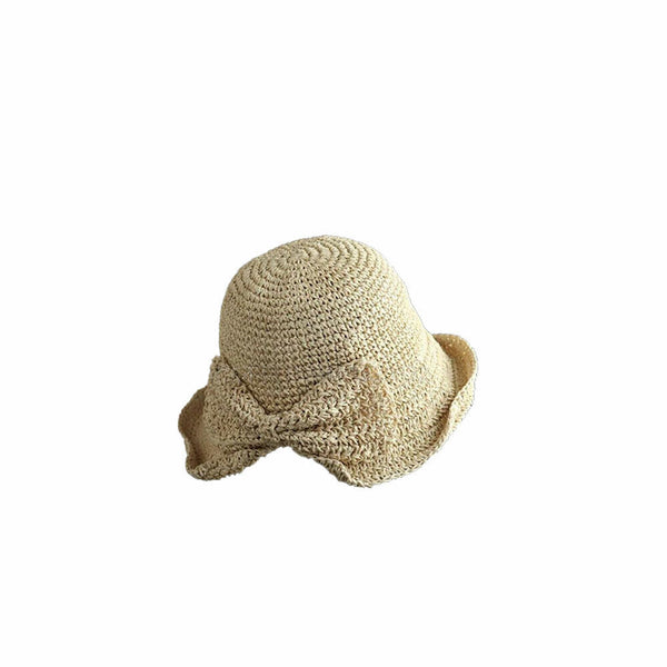 Bow Sun Hats Adjustable Beach Raffia Summer Wide Brim Visor Straw Women Floppy