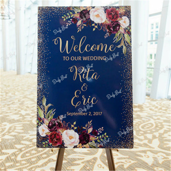 50x70cm Rectangle Acrylic Black  Board Wedding Welcome Sign Baby Shower Engageme