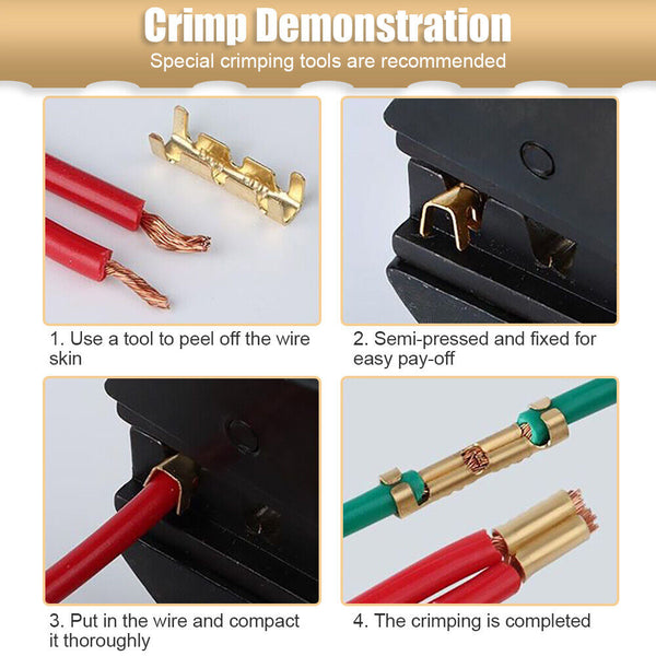 100pcs Car Brass Crimp Electrical Connector Terminal 0.5-1.5mm² Wiring line Tool